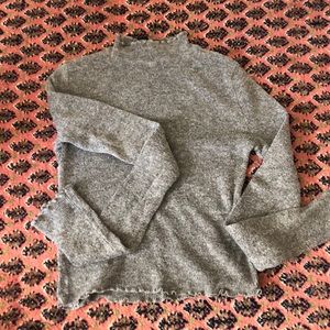 Ribbed long sleeve with mock turtle neck